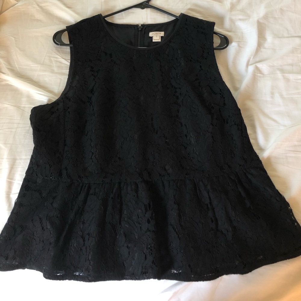 J Crew Factory lace peplum tank